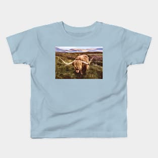 Scottish Highland Cattle Design Kids T-Shirt